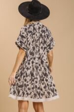 Umgee Animal Print Tiered Dress in Oatmeal ON ORDER - Image 3
